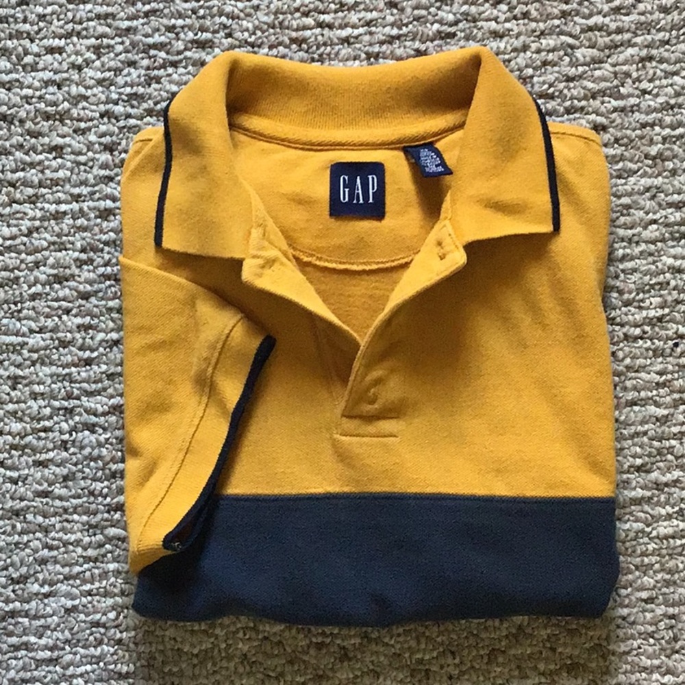 GAP Polo Shirt BOYS (M) men’s (XS) yellow/navy